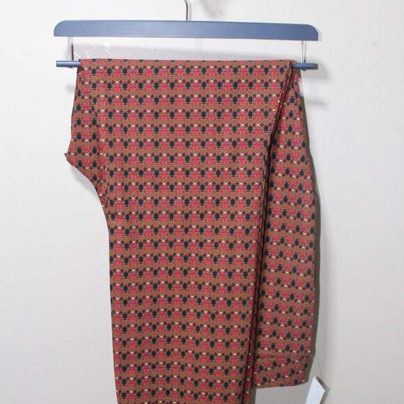 The Limited Pants - PANTS THE LIMITED Exact Stretchy Geometric Pull On Red Brown Skinny 20W NWT
